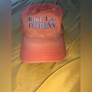 Vibrant Orange Cap with silver Embroidery
